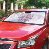 New Zealand Nurses RN Personalised Auto Sun Shade Pink Stethoscope Coquette Bow Maori Motif LT9 - Polynesian Pride