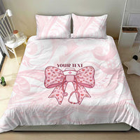 New Zealand Nurses RN Personalised Bedding Set Pink Stethoscope Coquette Bow Maori Motif LT9 - Polynesian Pride