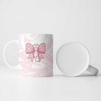 New Zealand Nurses RN Personalised Ceramic Mug Pink Stethoscope Coquette Bow Maori Motif LT9 - Polynesian Pride