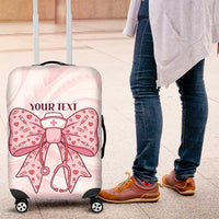 New Zealand Nurses RN Personalised Luggage Cover Pink Stethoscope Coquette Bow Maori Motif