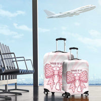 New Zealand Nurses RN Personalised Luggage Cover Pink Stethoscope Coquette Bow Maori Motif