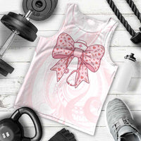 New Zealand Nurses RN Personalised Men Tank Top Pink Stethoscope Coquette Bow Maori Motif LT9 - Polynesian Pride