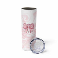 New Zealand Nurses RN Personalised Skinny Tumbler Pink Stethoscope Coquette Bow Maori Motif