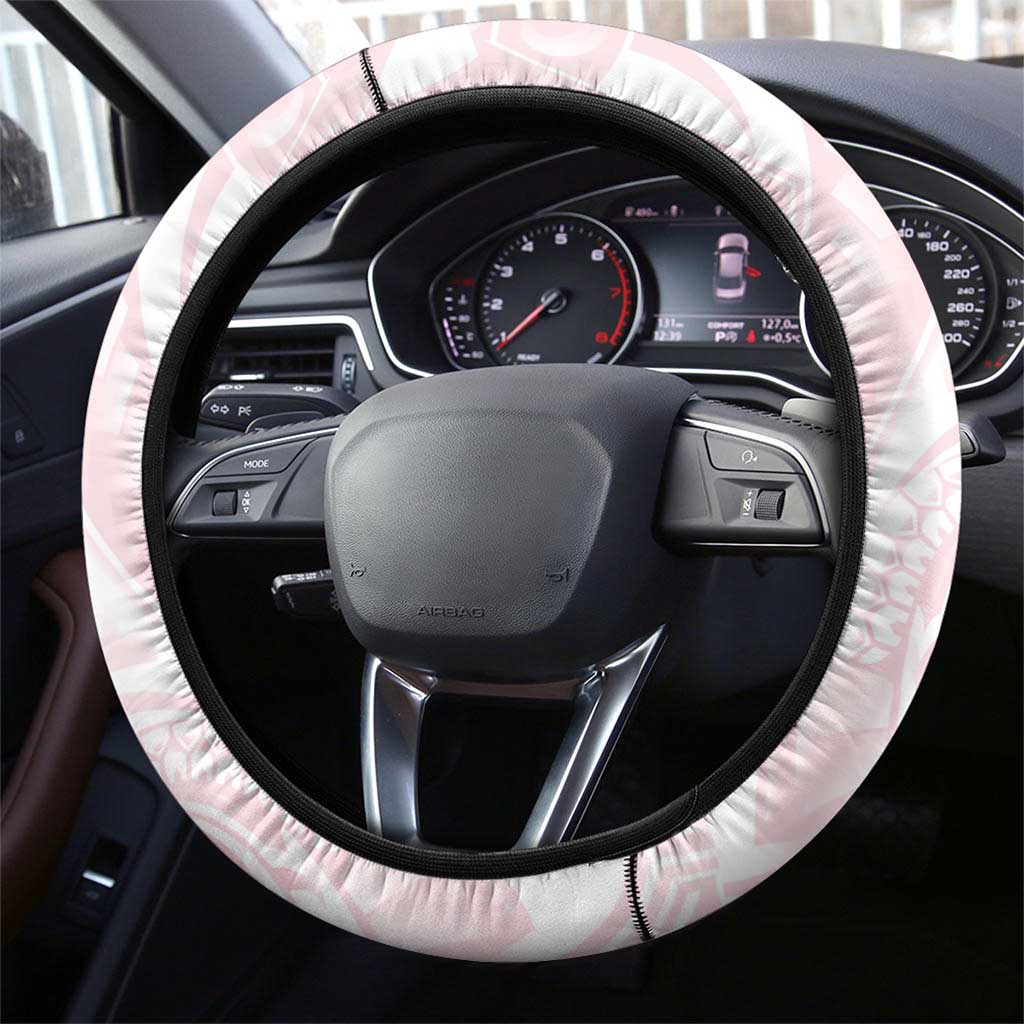 New Zealand Nurses RN Steering Wheel Cover Pink Stethoscope Coquette Bow Maori Motif LT9 - Polynesian Pride