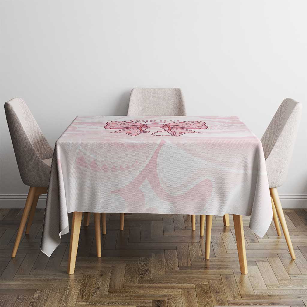 New Zealand Nurses RN Personalised Tablecloth Pink Stethoscope Coquette Bow Maori Motif LT9 - Polynesian Pride