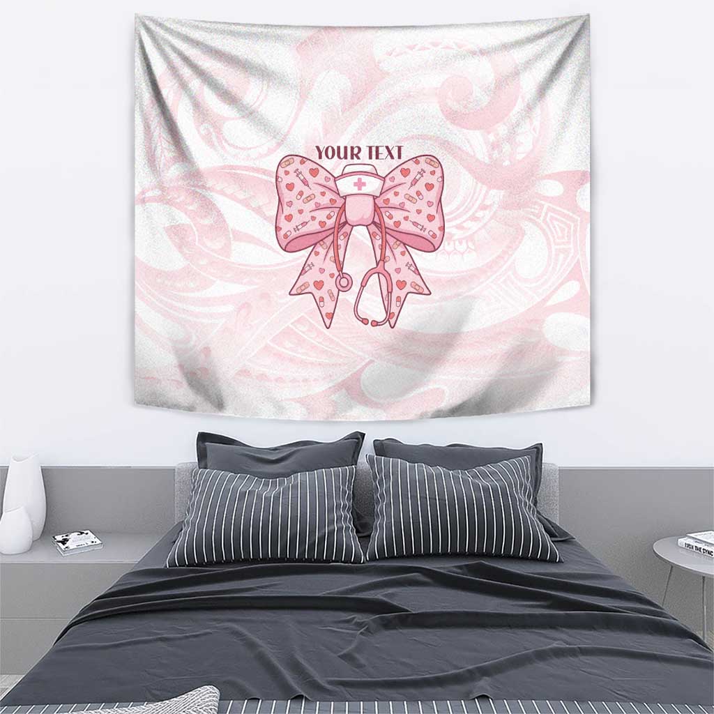 New Zealand Nurses RN Personalised Tapestry Pink Stethoscope Coquette Bow Maori Motif LT9 - Polynesian Pride