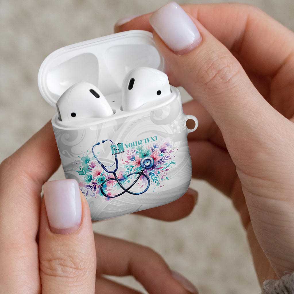 New Zealand Nurses RN Personalised AirPods Case Stethoscope Floral Maori Motif LT9 - Polynesian Pride