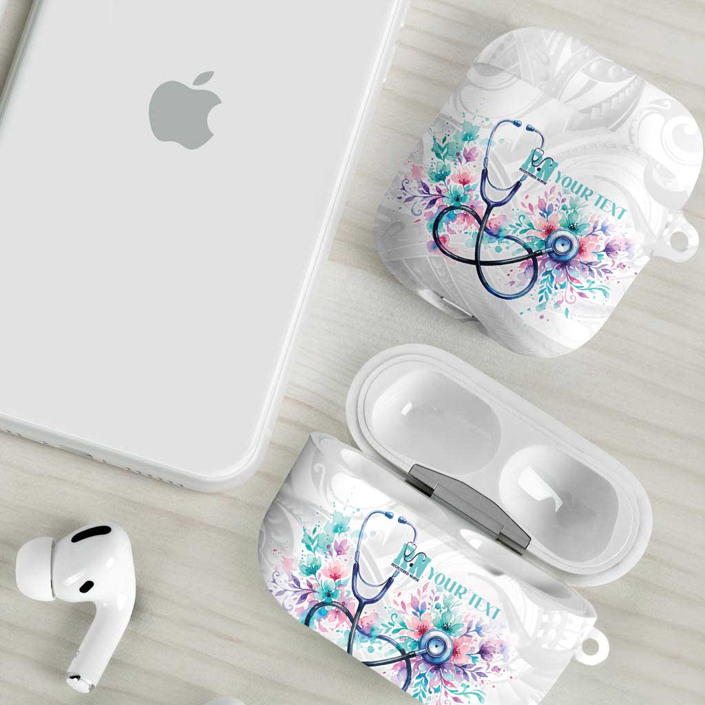 New Zealand Nurses RN Personalised AirPods Case Stethoscope Floral Maori Motif LT9 - Polynesian Pride