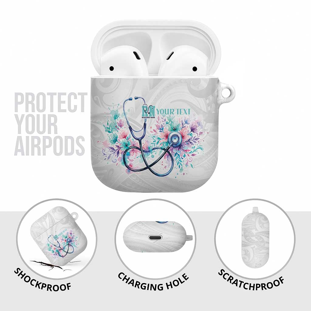 New Zealand Nurses RN Personalised AirPods Case Stethoscope Floral Maori Motif LT9 - Polynesian Pride