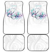 New Zealand Nurses RN Personalised Car Mats Stethoscope Floral Maori Motif