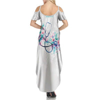 New Zealand Nurses RN Personalised Family Matching Summer Maxi Dress and Hawaiian Shirt Stethoscope Floral Maori Motif