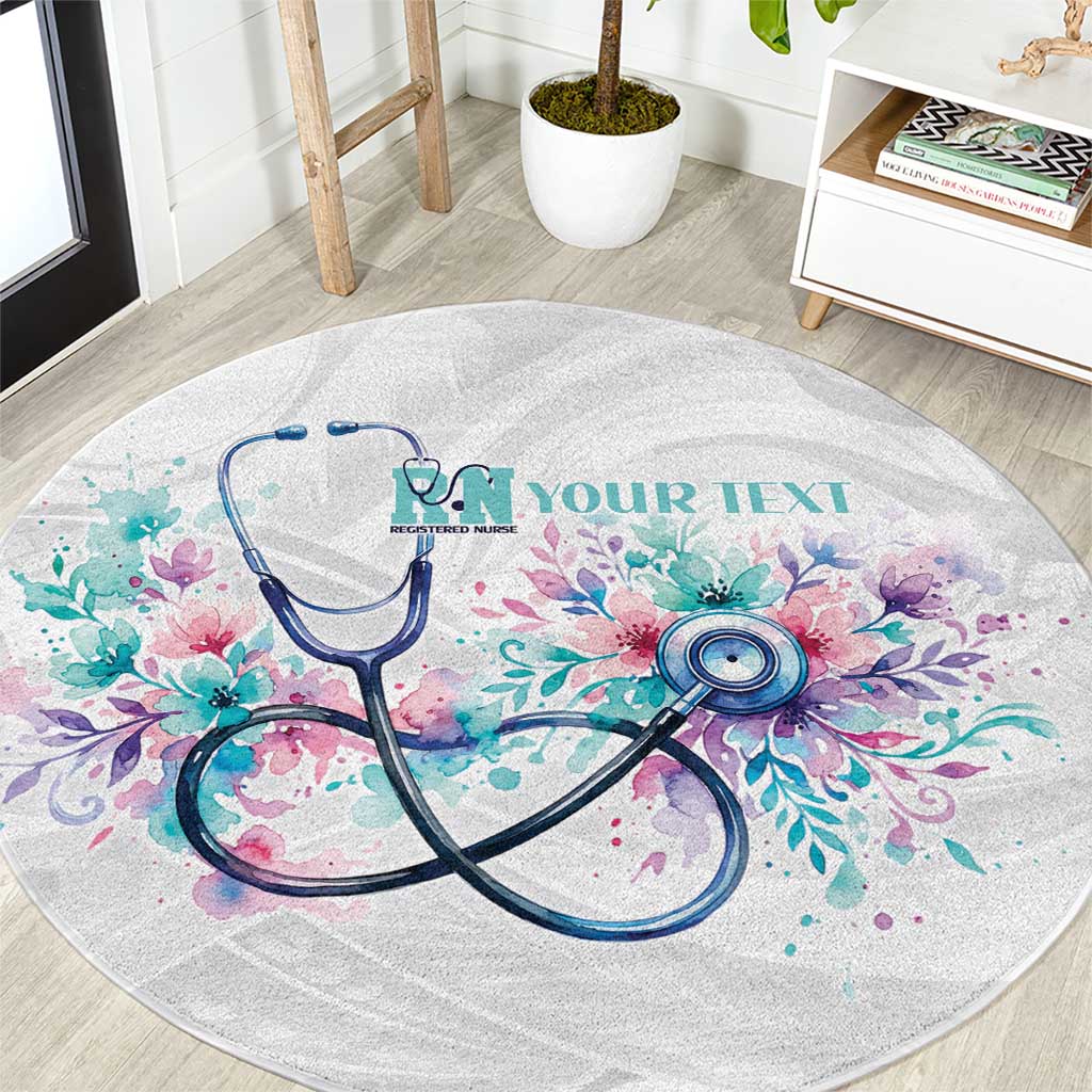 New Zealand Nurses RN Personalised Round Carpet Stethoscope Floral Maori Motif LT9 White - Polynesian Pride