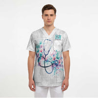 New Zealand Nurses RN Personalised Scrub Top Stethoscope Floral Maori Motif LT9 - Polynesian Pride