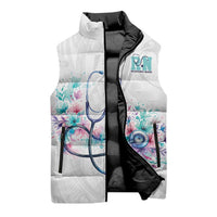 New Zealand Nurses RN Personalised Sleeveless Puffer Jacket Stethoscope Floral Maori Motif LT9 - Polynesian Pride