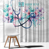 New Zealand Nurses RN Personalised Window Curtain Stethoscope Floral Maori Motif LT9 - Polynesian Pride