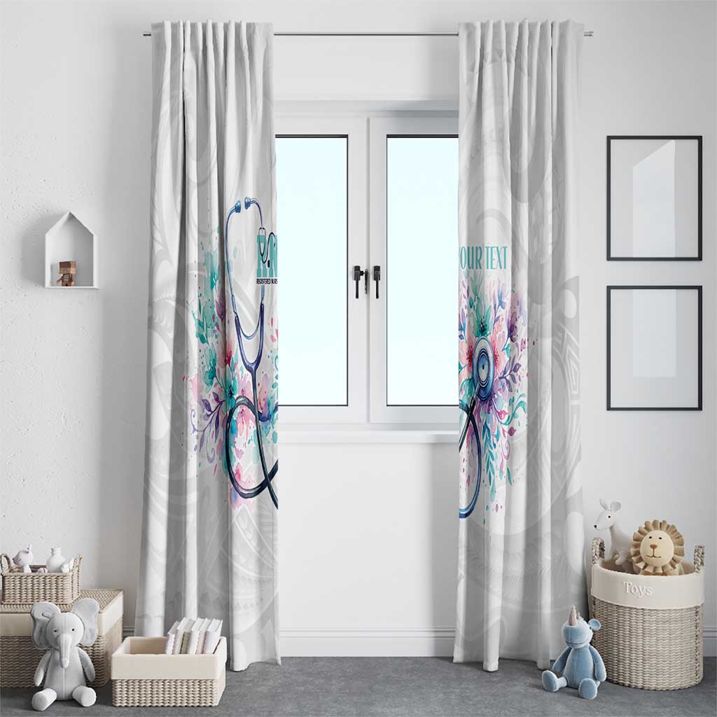 New Zealand Nurses RN Personalised Window Curtain Stethoscope Floral Maori Motif LT9 - Polynesian Pride