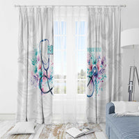 New Zealand Nurses RN Personalised Window Curtain Stethoscope Floral Maori Motif LT9 - Polynesian Pride