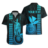 Custom Hawaii Hawaiian Shirt King Kamehameha - Aqua LT9 - Polynesian Pride