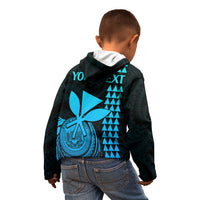 Custom Hawaii Kid Hoodie King Kamehameha - Aqua LT9 - Polynesian Pride