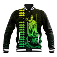 Custom Hawaii Baseball Jacket King Kamehameha - Lime LT9 Unisex Lime - Polynesian Pride