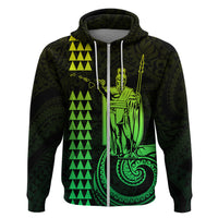Custom Hawaii Hoodie King Kamehameha Lime LT9 Zip Hoodie Lime - Polynesian Pride