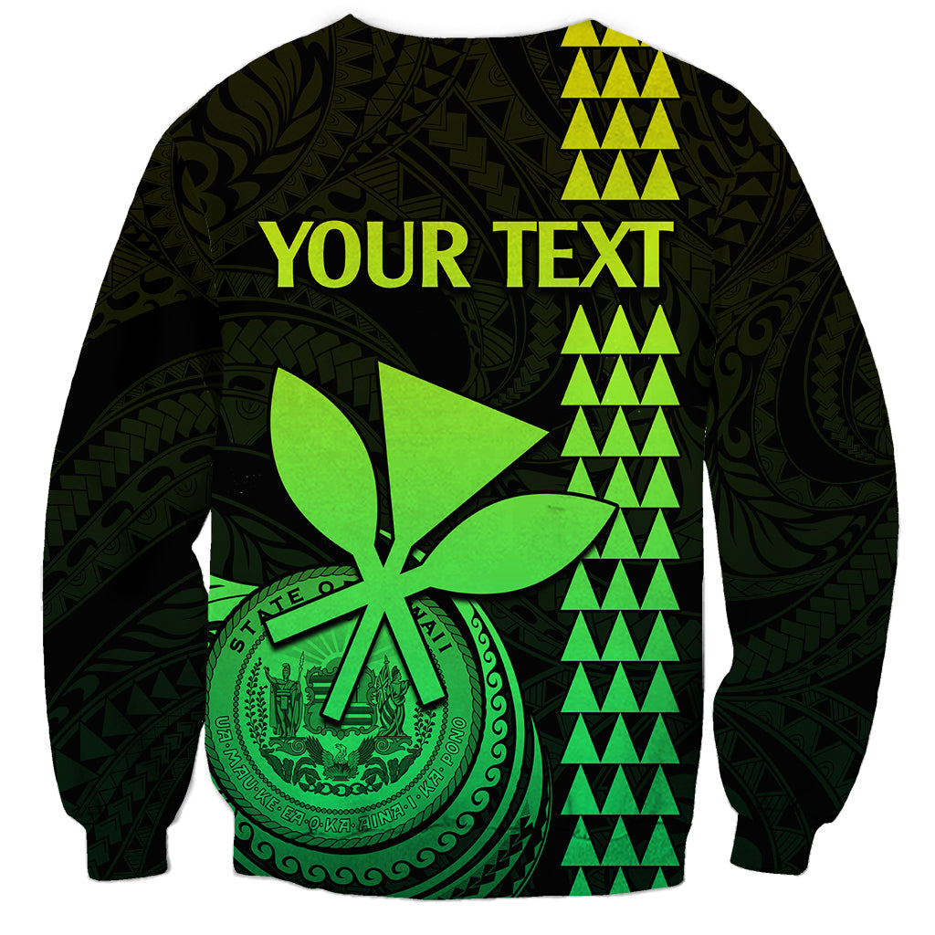 Custom Hawaii Sweatshirt King Kamehameha - Lime LT9 - Polynesian Pride