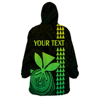 Custom Hawaii Wearable Blanket Hoodie King Kamehameha - Lime LT9 - Polynesian Pride