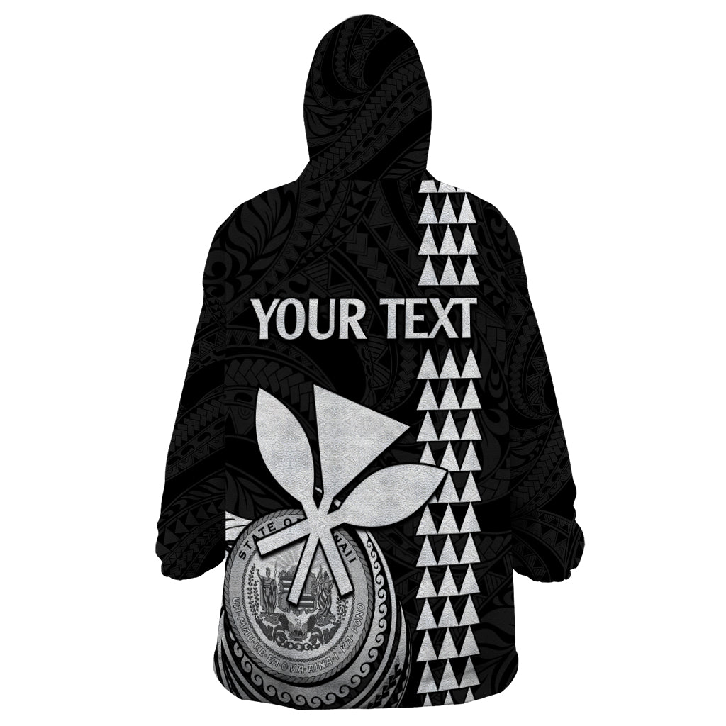 Custom Hawaii Wearable Blanket Hoodie King Kamehameha - White LT9 - Polynesian Pride