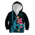 Custom Polynesian Kid Hoodie Hawaiian Warriors with Tribal Shark Tattoos - Blue LT9 - Polynesian Pride