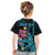 Custom Polynesian Kid T Shirt Hawaiian Warriors with Tribal Shark Tattoos - Blue LT9 - Polynesian Pride