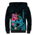 Custom Polynesian Sherpa Hoodie Hawaiian Warriors with Tribal Shark Tattoos - Blue LT9 - Polynesian Pride