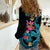 Custom Polynesian Women Casual Shirt Hawaiian Warriors with Tribal Shark Tattoos - Blue LT9 - Polynesian Pride