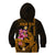 Custom Polynesian Kid Hoodie Hawaiian Warriors with Tribal Shark Tattoos - Gold LT9 - Polynesian Pride