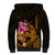 Custom Polynesian Sherpa Hoodie Hawaiian Warriors with Tribal Shark Tattoos - Gold LT9 - Polynesian Pride