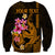 Custom Polynesian Sweatshirt Hawaiian Warriors with Tribal Shark Tattoos - Gold LT9 - Polynesian Pride