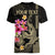 Custom Polynesian Women V Neck T Shirt Hawaiian Warriors with Tribal Shark Tattoos - Nude LT9 - Polynesian Pride