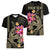 Custom Polynesian Women V Neck T Shirt Hawaiian Warriors with Tribal Shark Tattoos - Nude LT9 - Polynesian Pride