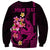 Custom Polynesian Sweatshirt Hawaiian Warriors with Tribal Shark Tattoos - Pink LT9 - Polynesian Pride