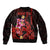 Custom Polynesian Sleeve Zip Bomber Jacket Hawaiian Warriors with Tribal Shark Tattoos - Red LT9 - Polynesian Pride