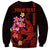 Custom Polynesian Sweatshirt Hawaiian Warriors with Tribal Shark Tattoos - Red LT9 - Polynesian Pride