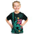 Custom Polynesian Kid T Shirt Hawaiian Warriors with Tribal Shark Tattoos - Turquoise LT9 Turquoise - Polynesian Pride