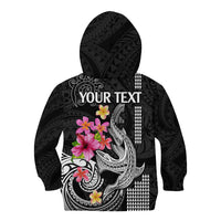 Custom Polynesian Kid Hoodie Hawaiian Warriors with Tribal Shark Tattoos - White LT9 - Polynesian Pride
