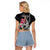 Custom Polynesian Raglan Cropped T Shirt Hawaiian Warriors with Tribal Shark Tattoos - White LT9 - Polynesian Pride