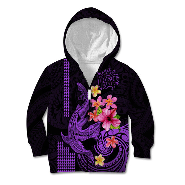 Polynesian Kid Hoodie Tribal Tattoo Purple Screen Color LT9 main image 0