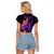 Custom Polynesian Raglan Cropped T Shirt Hawaiian Warriors with Tribal Shark Tattoos - Purple LT9 - Polynesian Pride