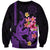 Custom Polynesian Sweatshirt Hawaiian Warriors with Tribal Shark Tattoos - Purple LT9 Unisex Purple - Polynesian Pride