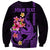 Custom Polynesian Sweatshirt Hawaiian Warriors with Tribal Shark Tattoos - Purple LT9 - Polynesian Pride