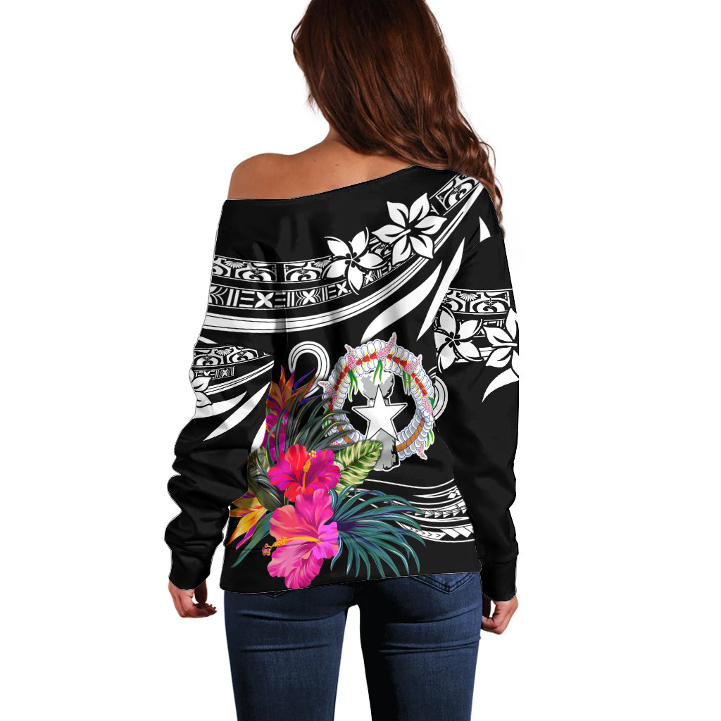 Northern Mariana Islands Off Shoulder Sweater Happy Independence Day LT9 - Polynesian Pride