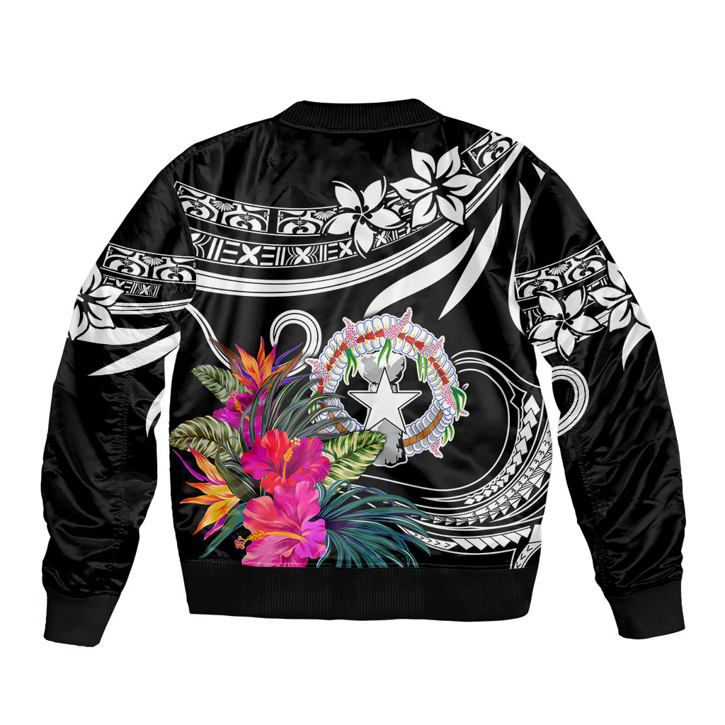 Custom Northern Mariana Islands Sleeve Zip Bomber Jacket Happy Independence Day LT9 - Polynesian Pride