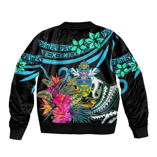 Polynesian Independent State of Samoa Red Sleeve Zip Bomber Jacket LT9 main image 0